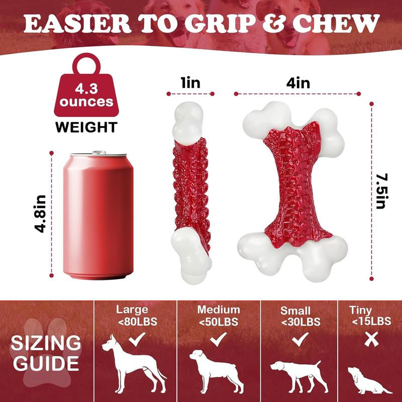 Apasiri Tough Dog Toys, Toys for Aggressive Chewers Large Breed, Bone-Shaped, Almost Indestructible