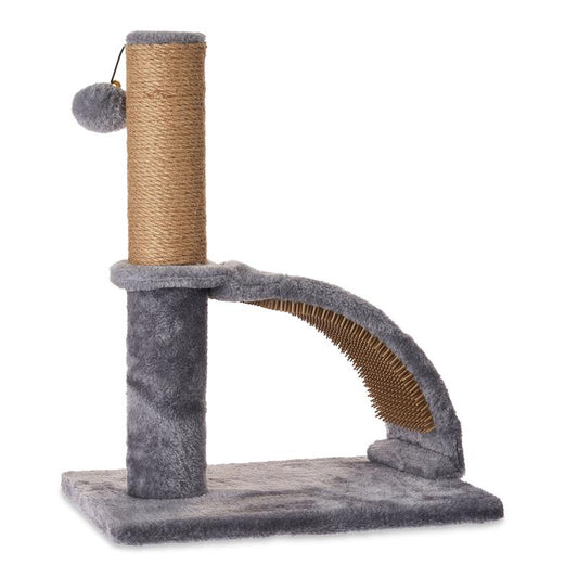Vibrant Life 17"Deluxe Jute Cat Scratching Post with Arch Grooming Massager, Gray, Pack of 1 Shandong Dongyangtai Handicrafts Co., Ltd.