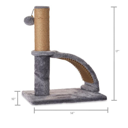 Vibrant Life 17"Deluxe Jute Cat Scratching Post with Arch Grooming Massager, Gray, Pack of 1 Shandong Dongyangtai Handicrafts Co., Ltd.