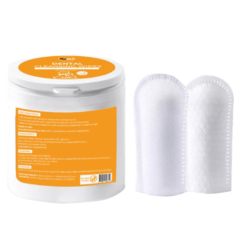 Pet Dental Cleaning Finger Wipes 50Pcs, Coconut Milk Flavor & Double Sided